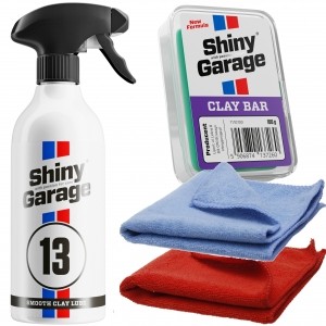 Shiny Garage Smooth Clay Lube 500ml + Glinka Shiny Garage + Rękawiczki