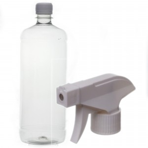 Butelka Plastikowa z korkiem 1L PET przezroczysta + Spryskiwacz