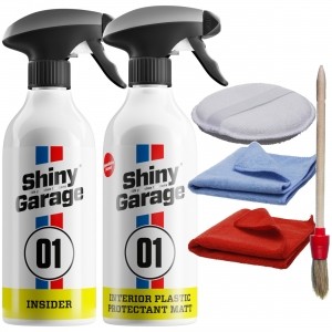 Shiny Garage INTERIOR PLASTIC PROTECTANT MATT + INSIDER 2x500ml +Akcesoria