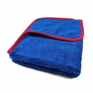 DERCAR Ręcznik z mikrofibry Fluffy Blue Power 40x60cm 550g Obszycie z Mikforibry