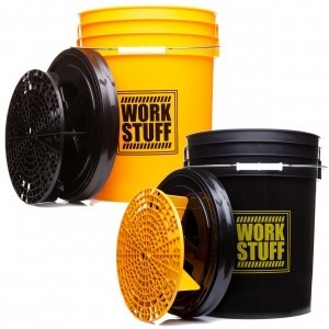 WORK STUFF Wiadro detailingowe z separatorem i pokrywką. Komplet dwóch wiader.